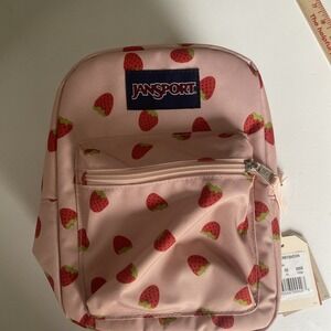 JanSport Big Break LunchBag Strawberry Shower Print Insulated Lunch Bag NWT